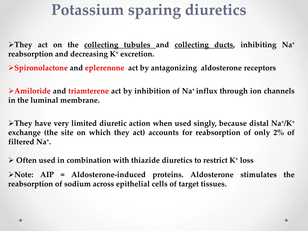 potassium sparing diuretics