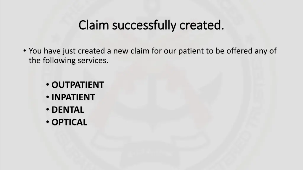 claim successfully created claim successfully