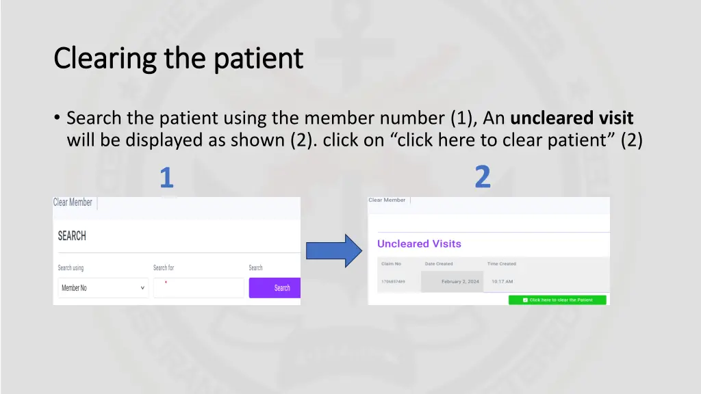 clearing the patient clearing the patient
