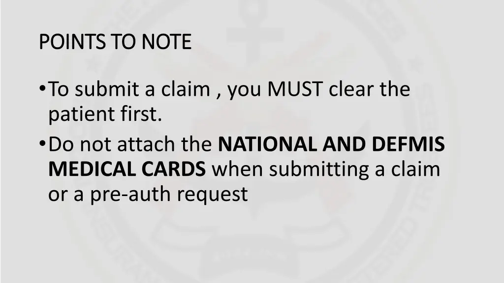 points to note points to note