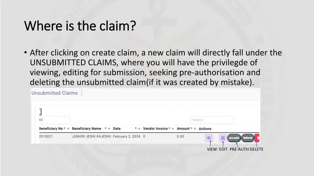 where is the claim where is the claim
