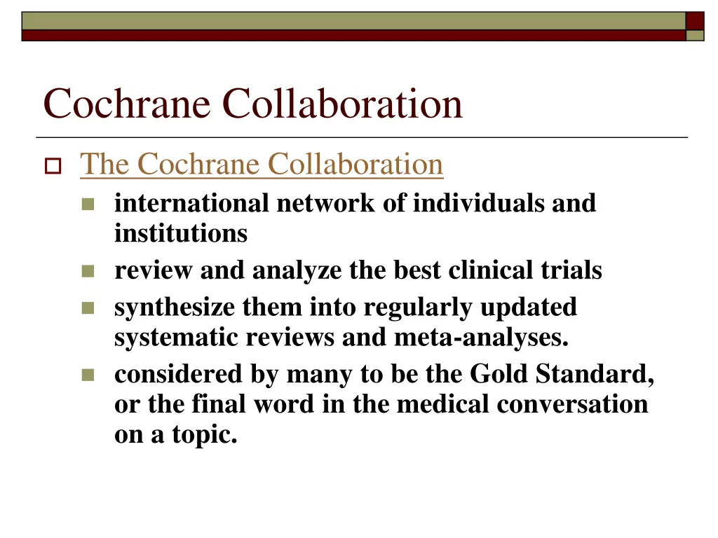 cochrane collaboration