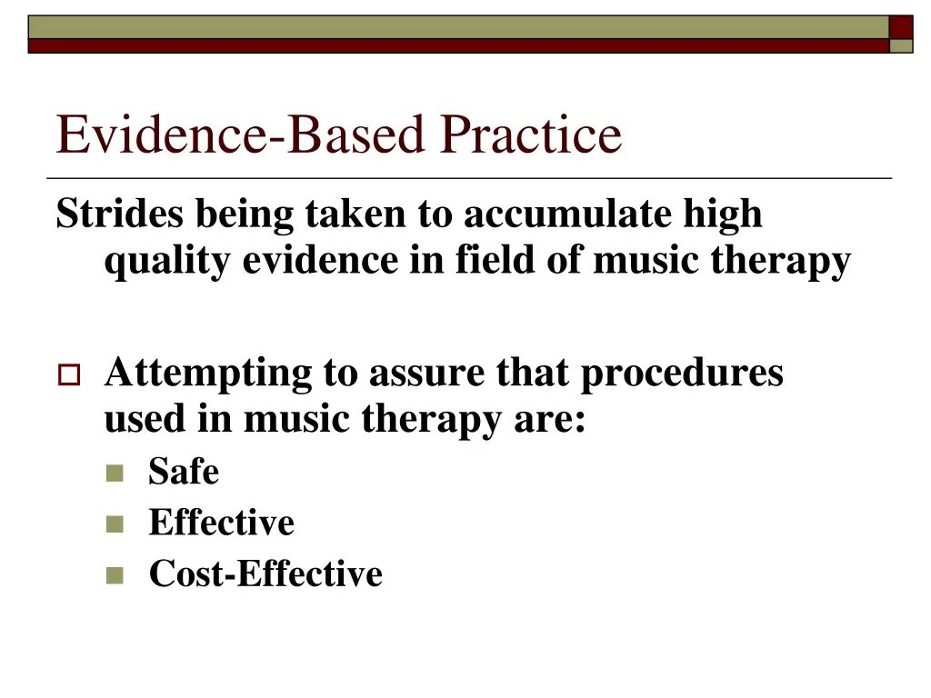 evidence based practice