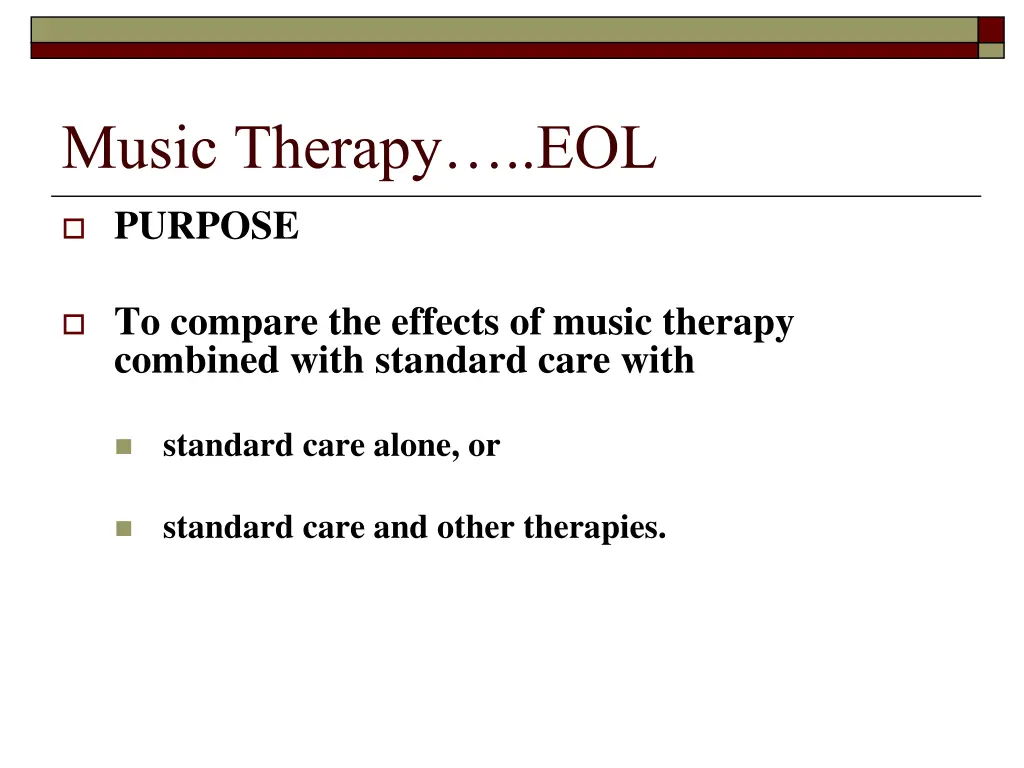 music therapy eol