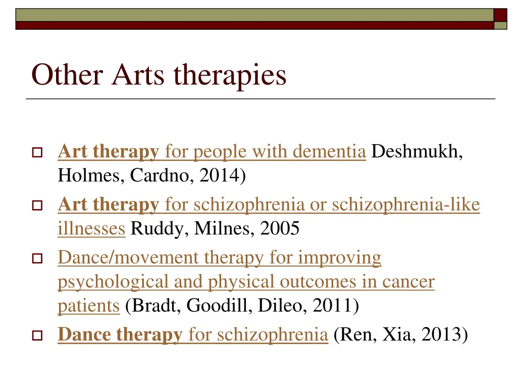 other arts therapies