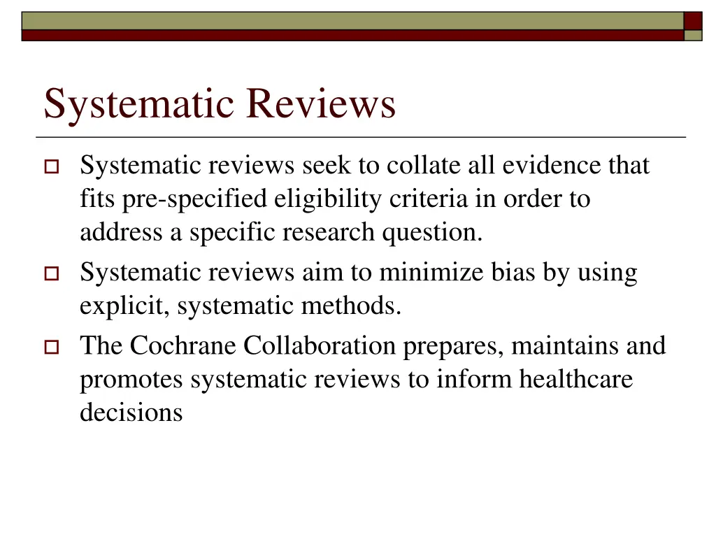 systematic reviews