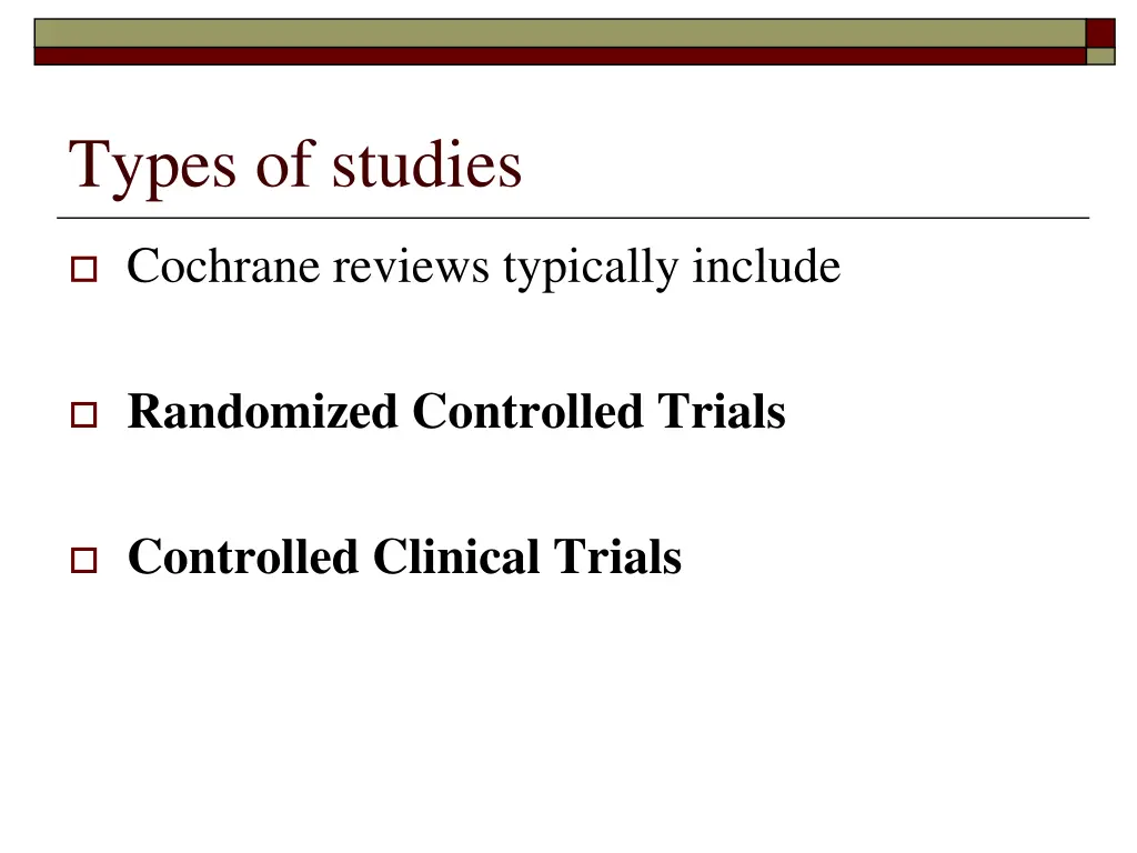 types of studies
