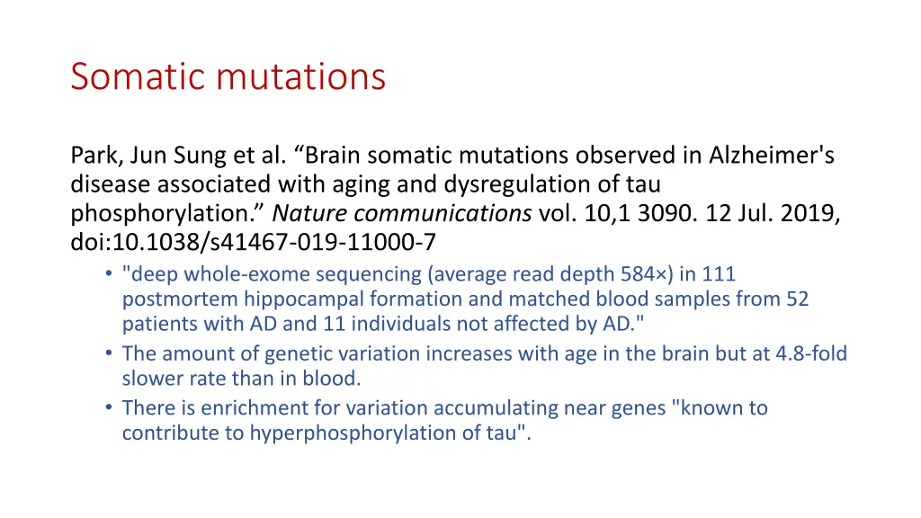 somatic mutations
