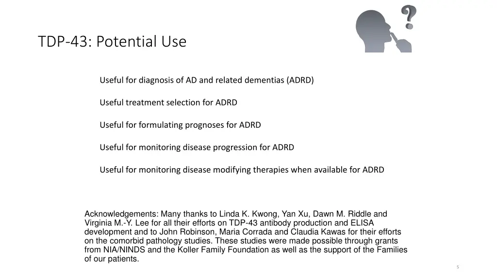 tdp 43 potential use