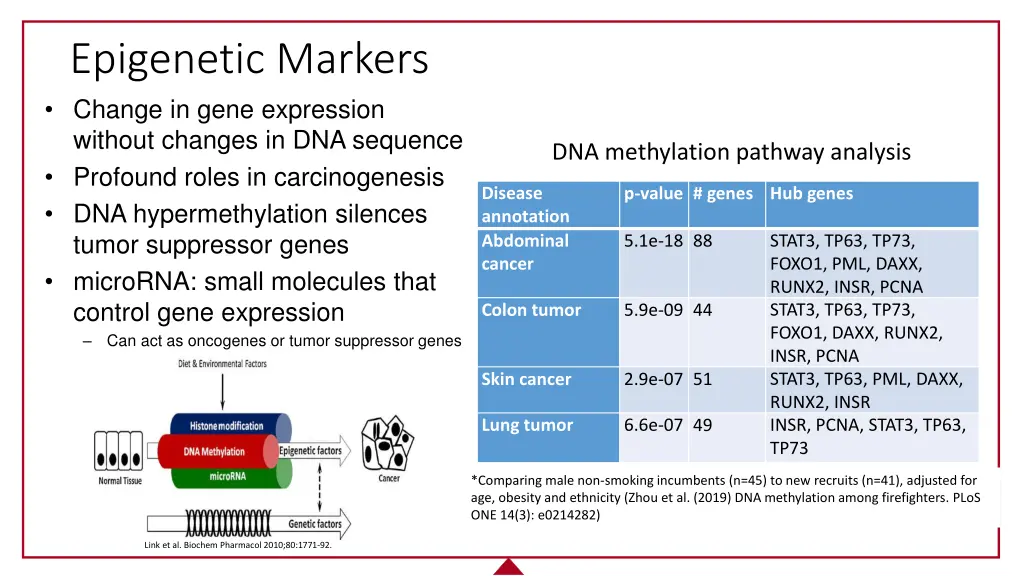 epigenetic markers change in gene expression