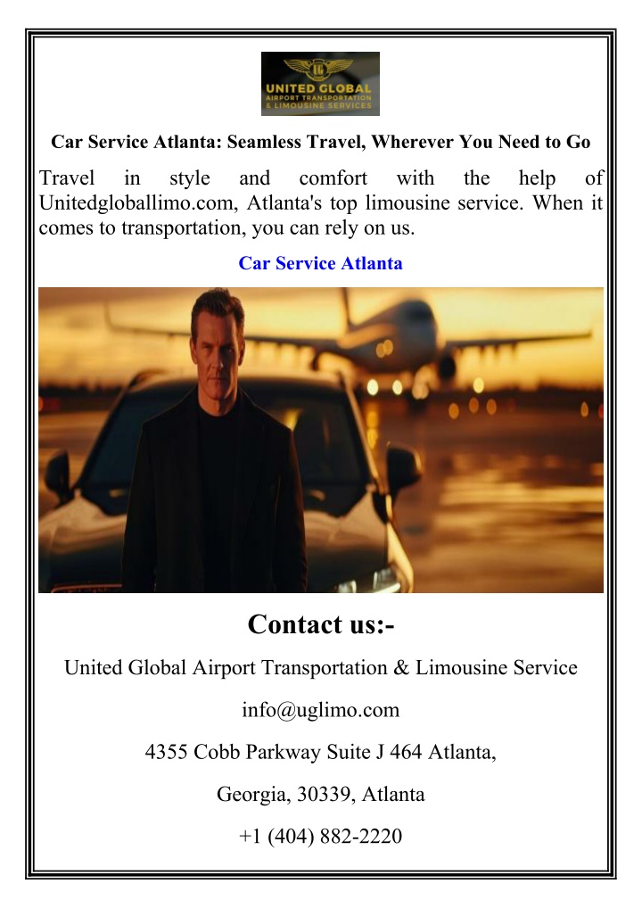 car service atlanta seamless travel wherever