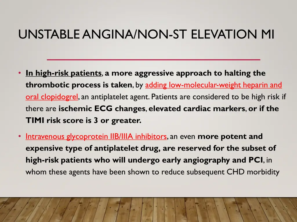 unstable angina non st elevation mi 1