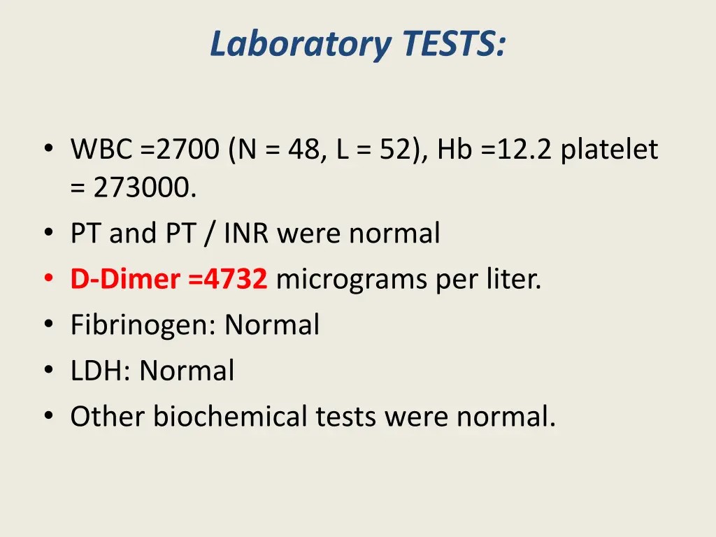 laboratory tests
