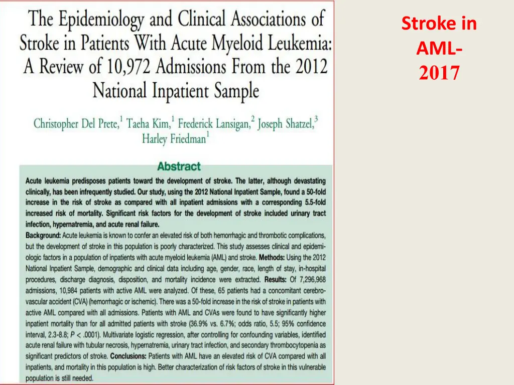stroke in aml 2017