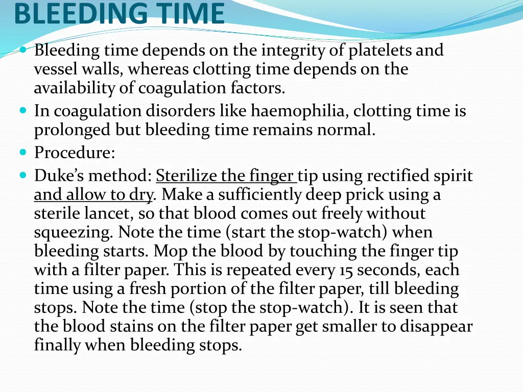 bleeding time