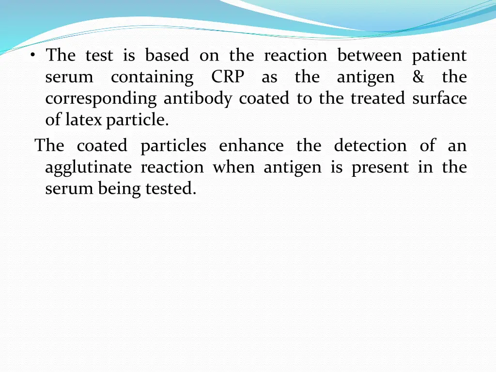 the test is based on the reaction between patient
