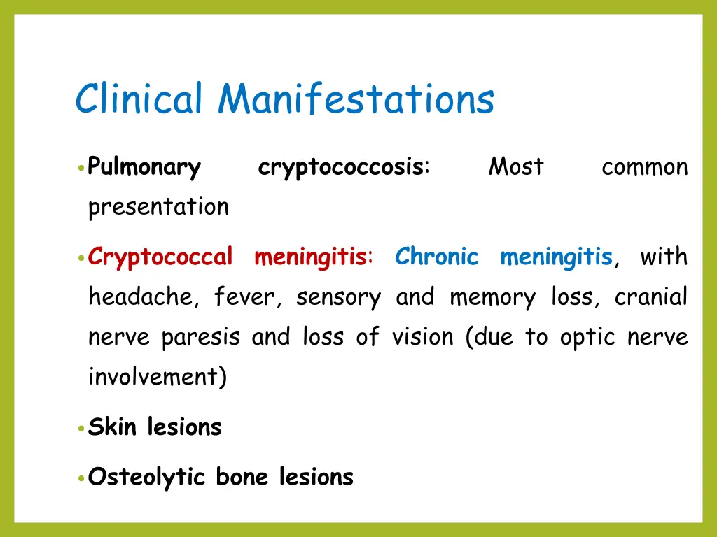 clinical manifestations