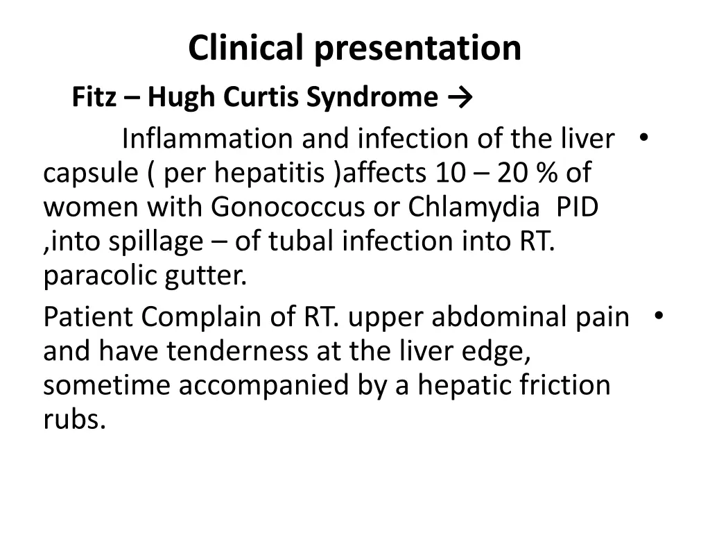 clinical presentation fitz hugh curtis syndrome