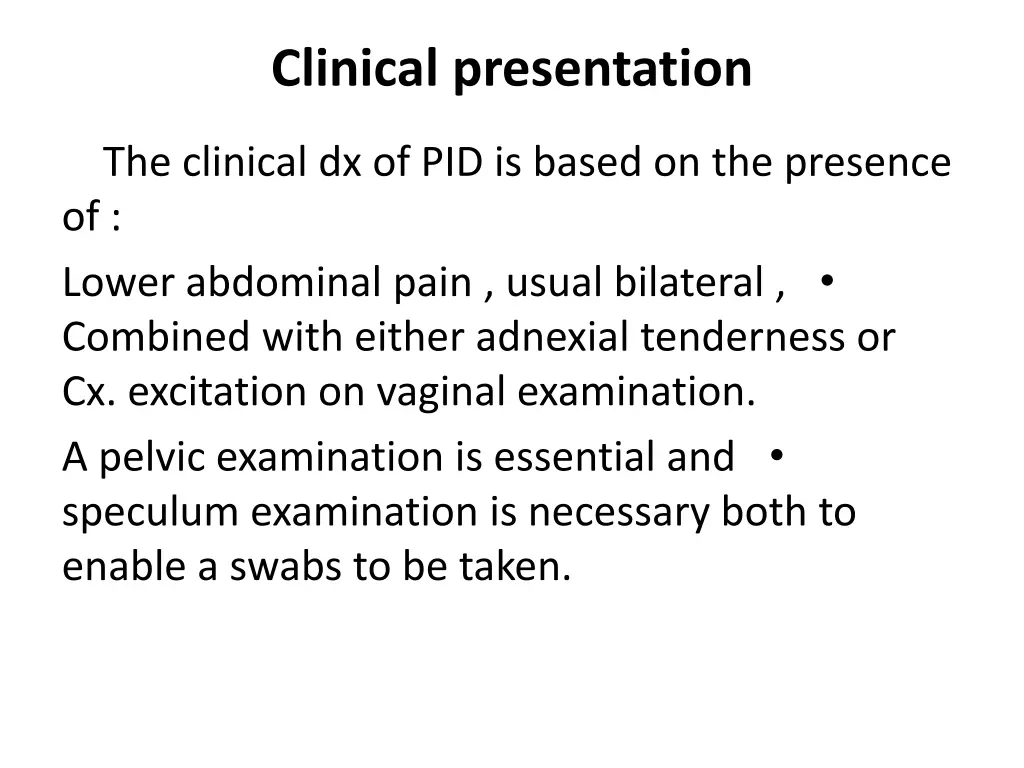 clinical presentation