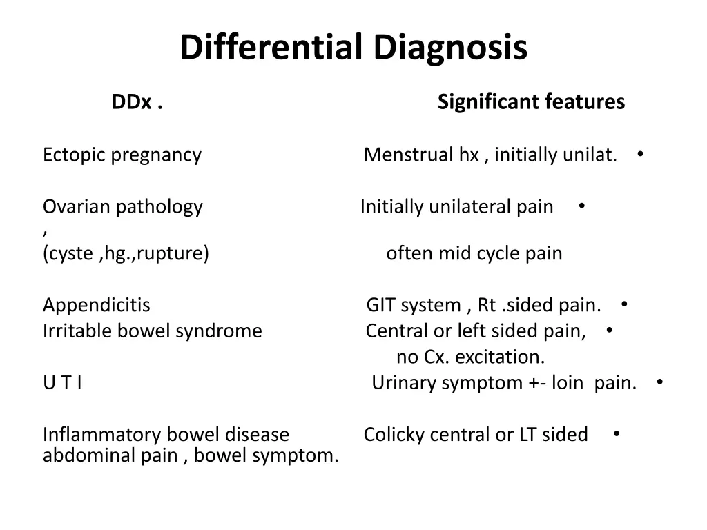 differential diagnosis