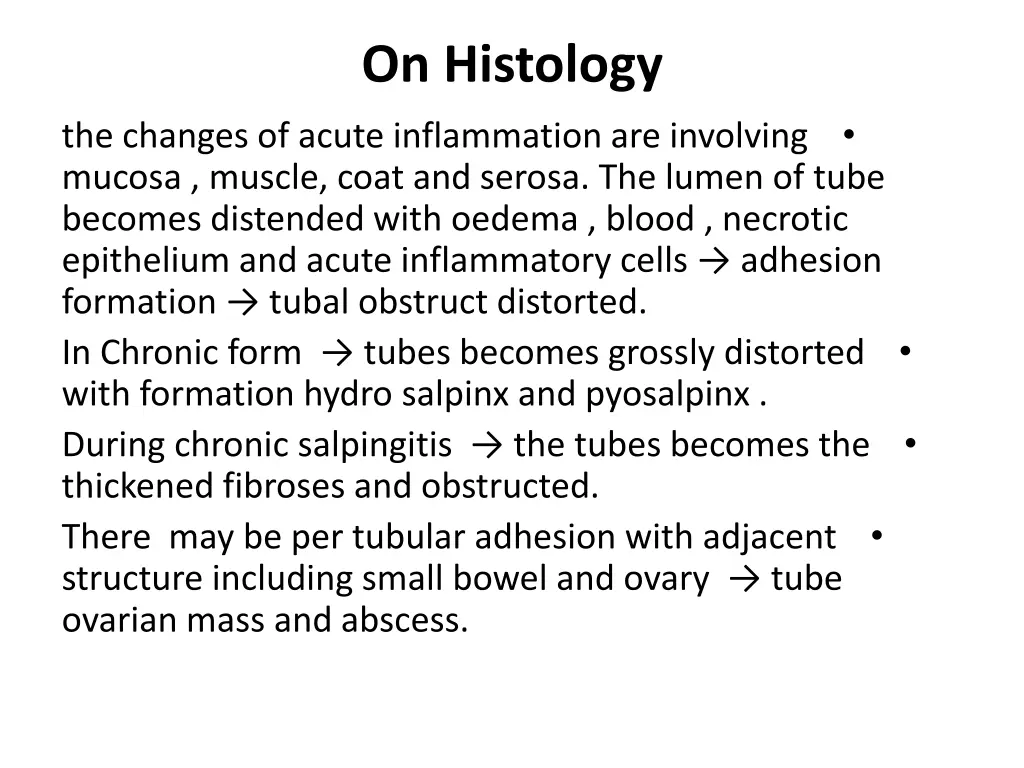 on histology