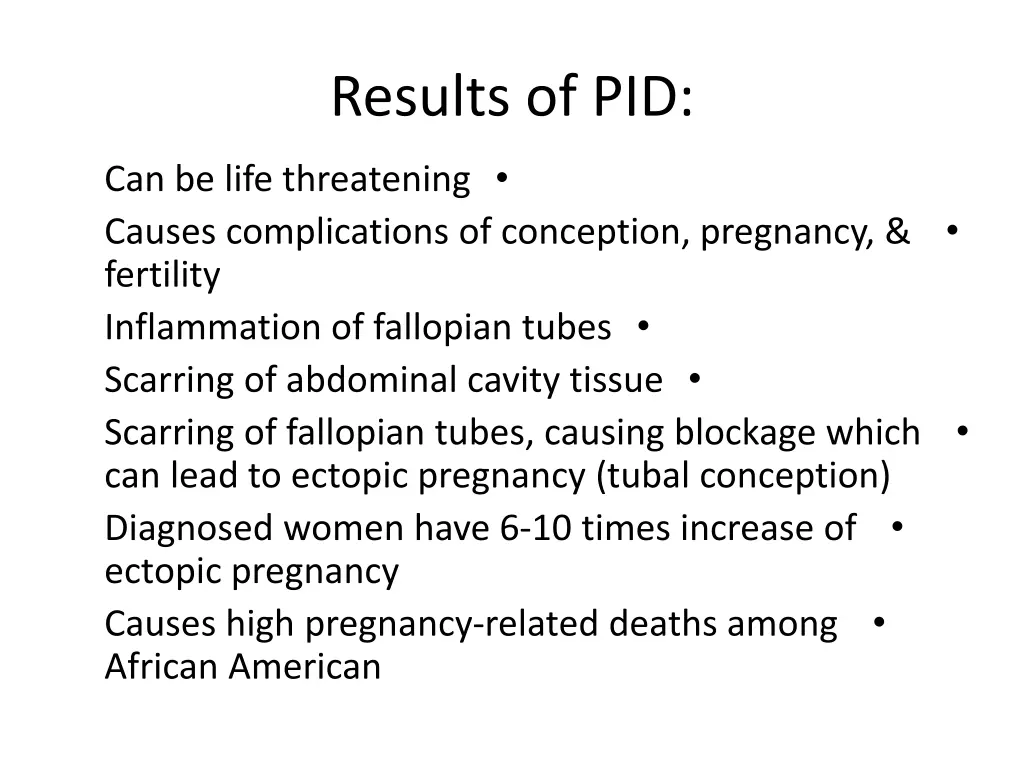 results of pid