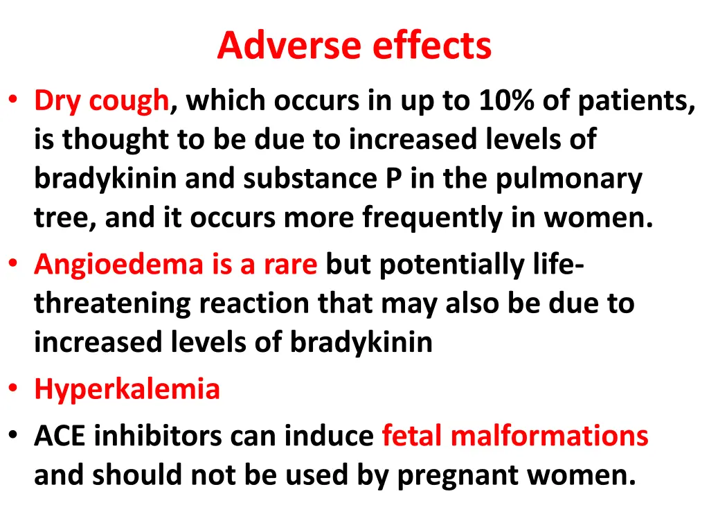 adverse effects