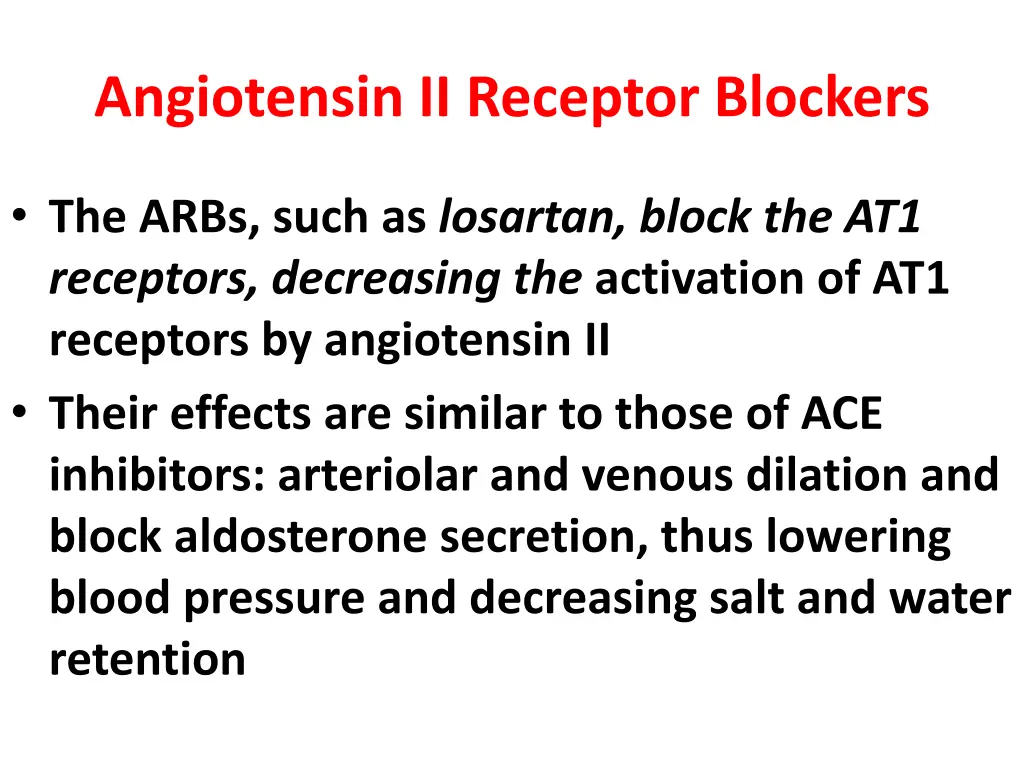 angiotensin ii receptor blockers