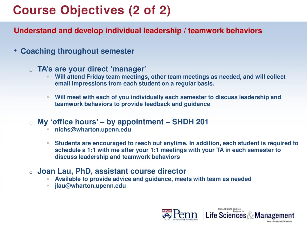 course objectives 2 of 2