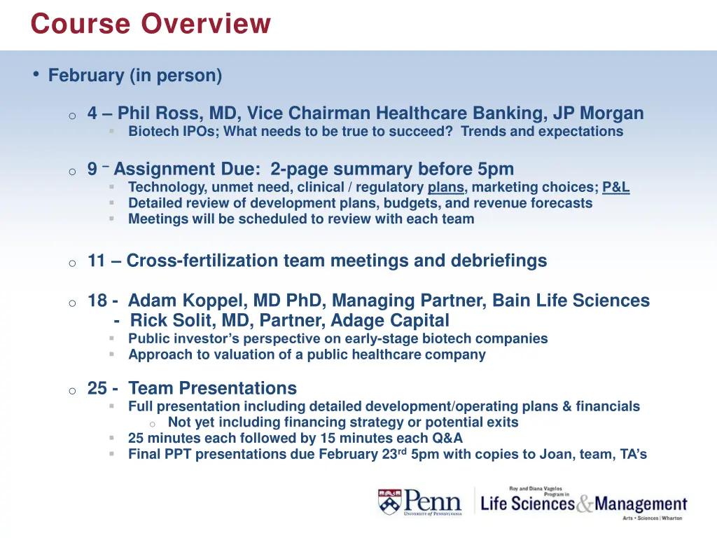 course overview 1