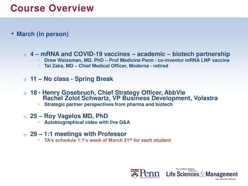 course overview 2
