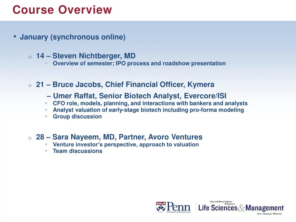 course overview