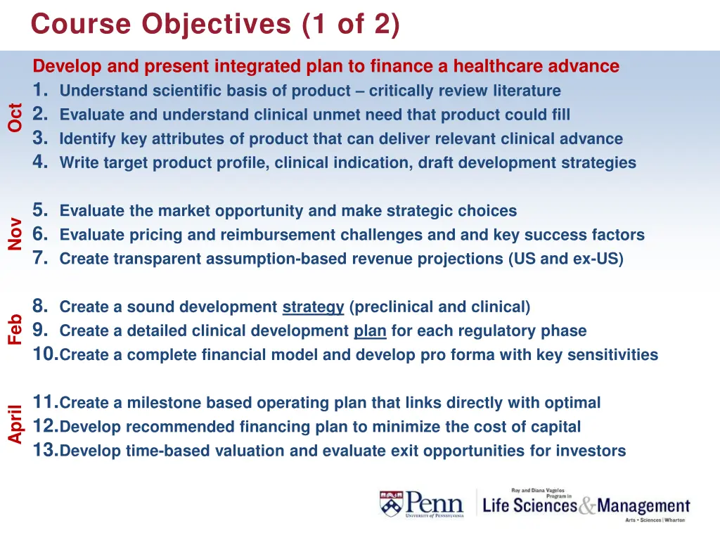 course objectives 1 of 2