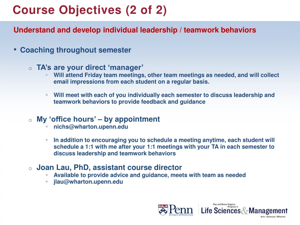 course objectives 2 of 2