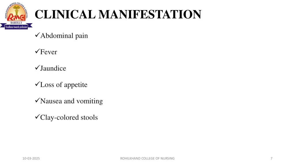 clinical manifestation