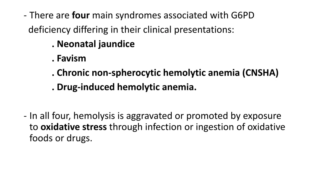there are four main syndromes associated with