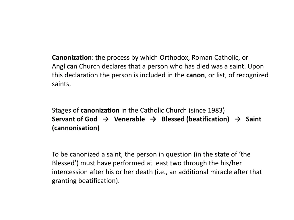 canonization the process by which orthodox roman