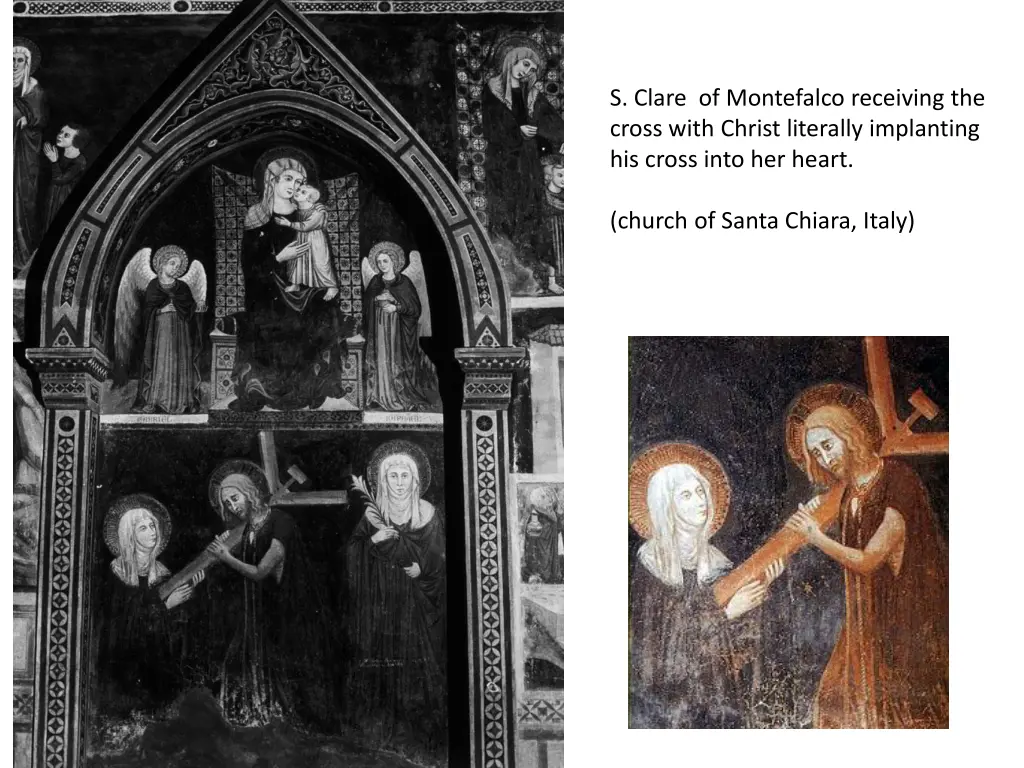s clare of montefalco receiving the cross with