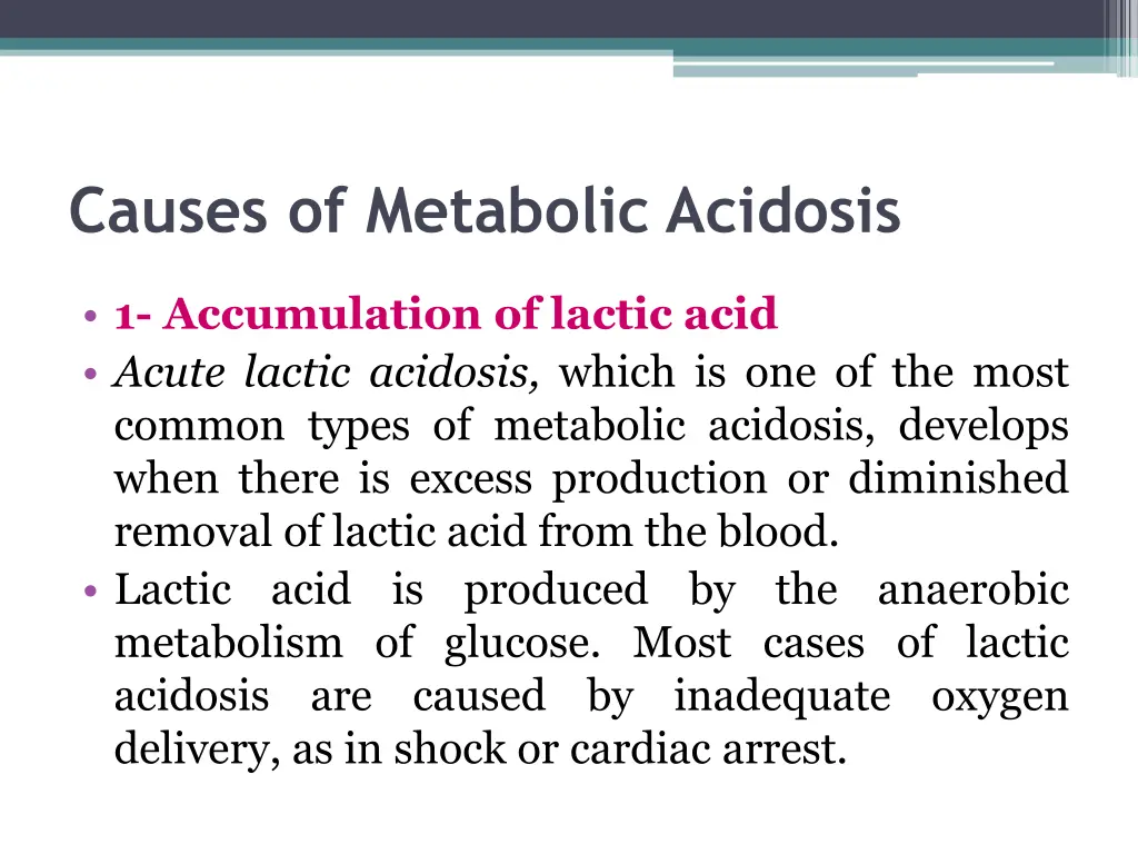 causes of metabolic acidosis