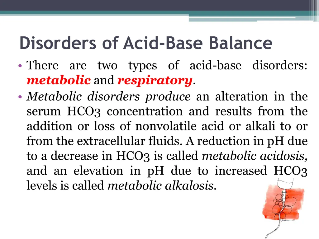 disorders of acid base balance there