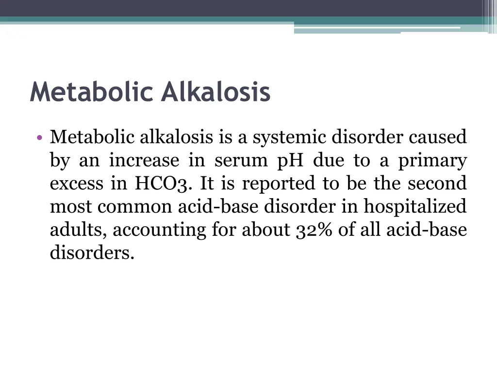 metabolic alkalosis