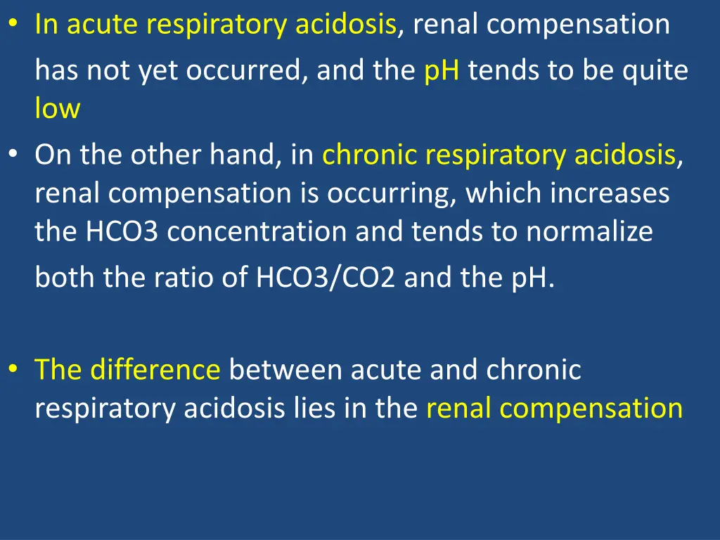 in acute respiratory acidosis renal compensation