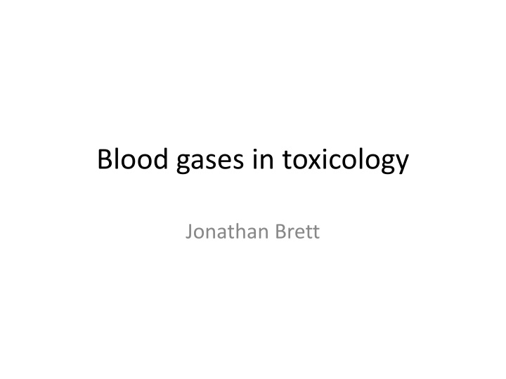 blood gases in toxicology