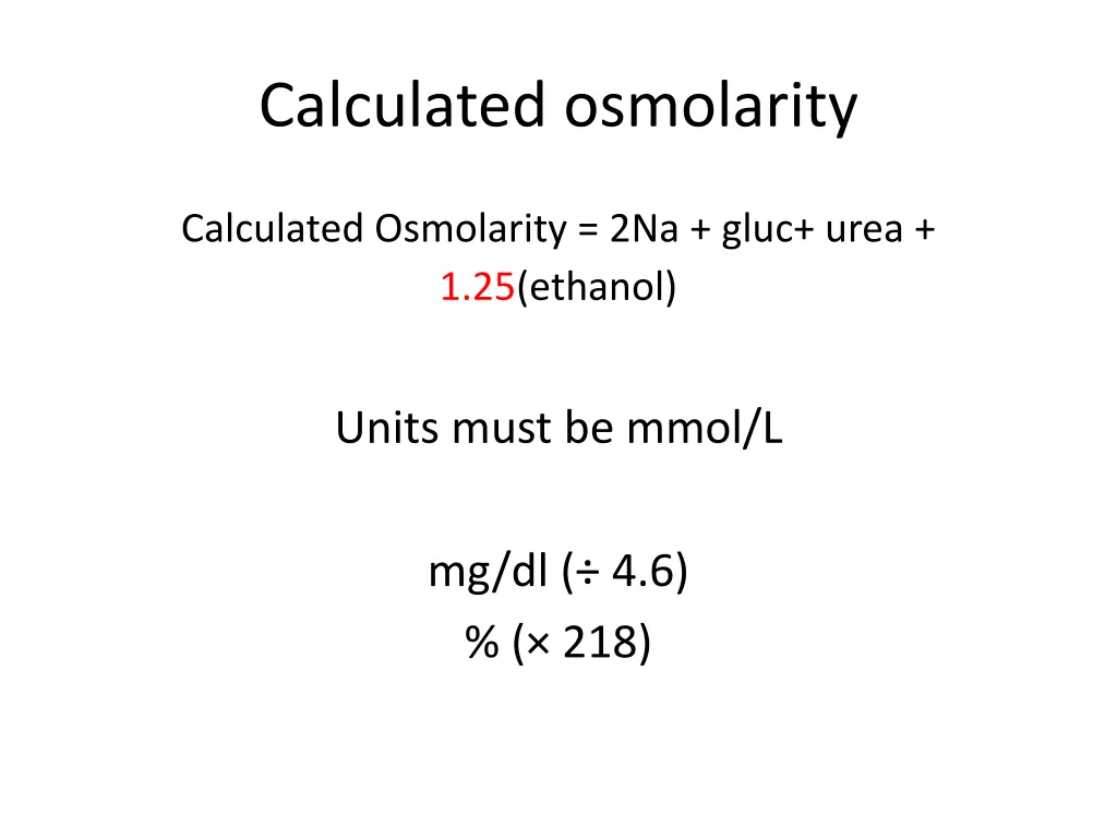 calculated osmolarity