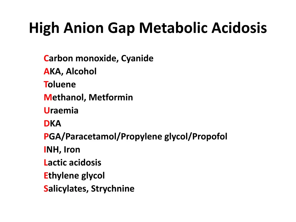 high anion gap metabolic acidosis