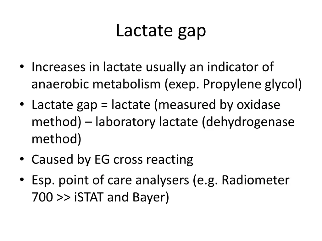 lactate gap