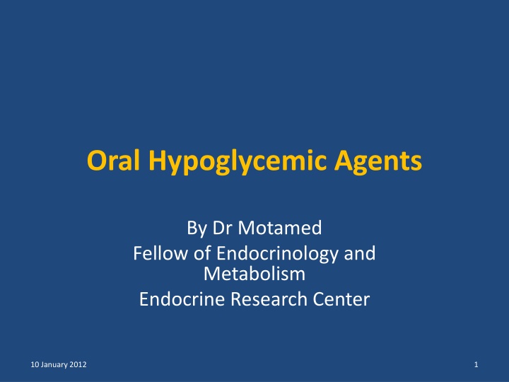 oral hypoglycemic agents