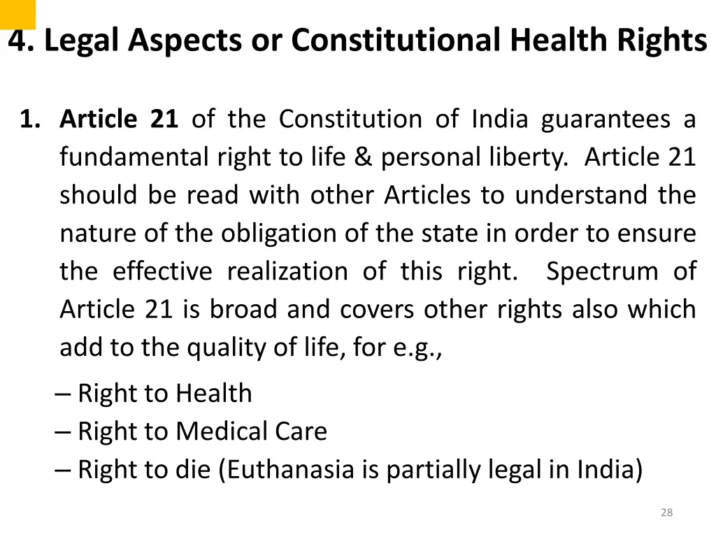 4 legal aspects or constitutional health rights
