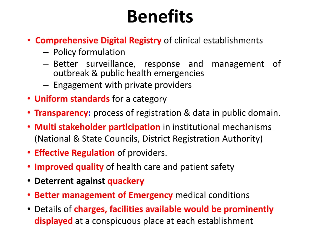 benefits