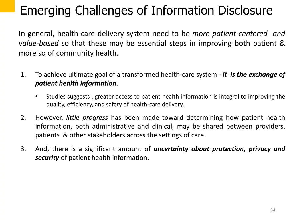 emerging challenges of information disclosure